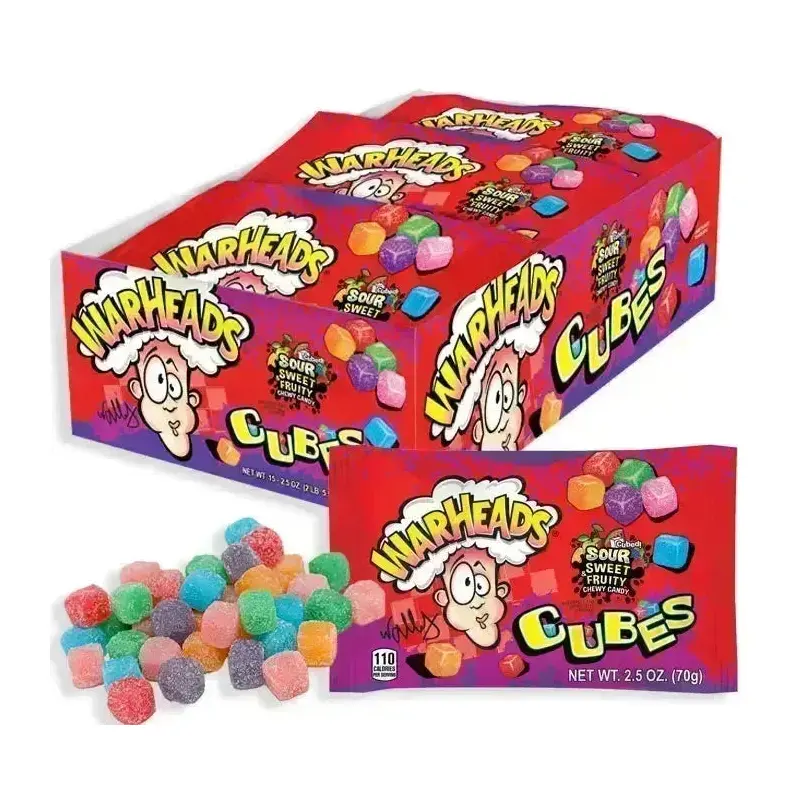 WarHeads Sour Sweet & Fruity Chewy Cubes Candy Packs: 15-Piece Box
