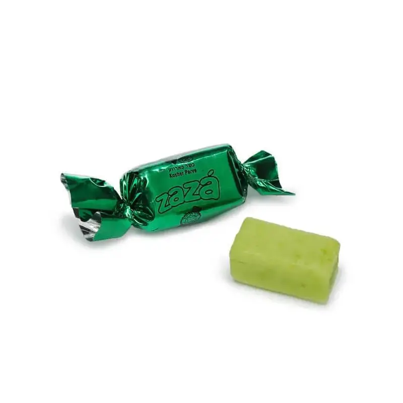 Zaza Green Foiled Sour Apple Chewy Candy: 1KG Bag