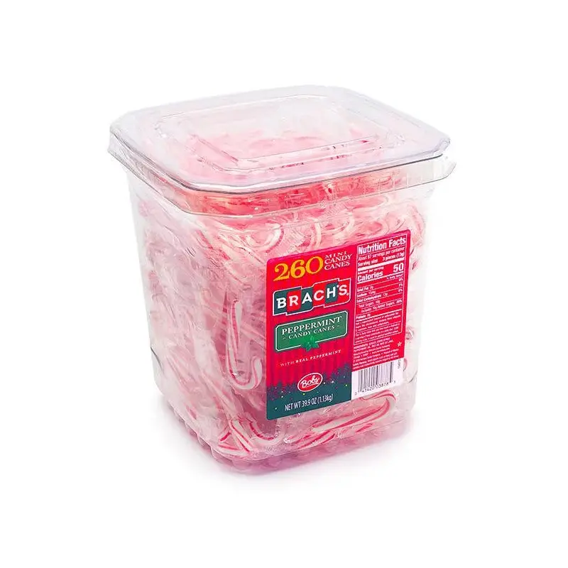 Bobs Sweet Stripes Mini Peppermint Candy Canes: 260-Piece Tub