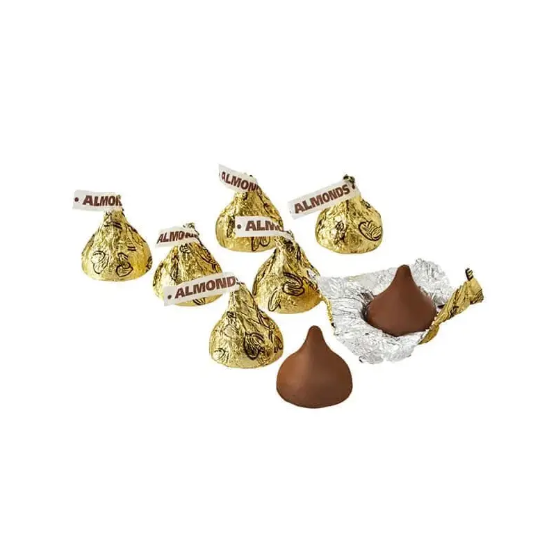 Hershey's Kisses Gold Foiled Milk Chocolate with Almonds Candy: 400-Piece Bag