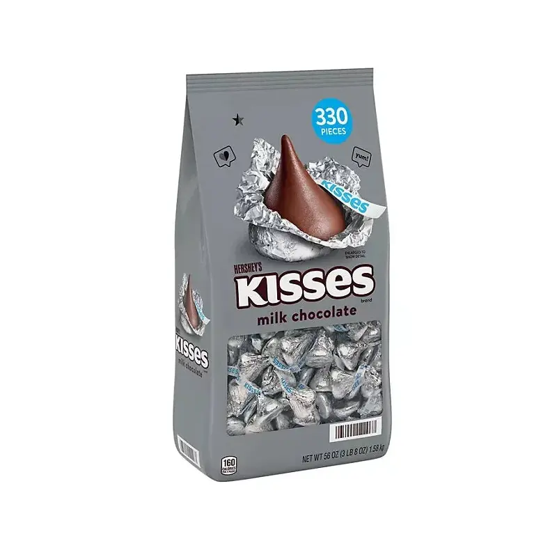 Hershey's Kisses Silver Foiled Milk Chocolate Candy: 56-Ounce Bag