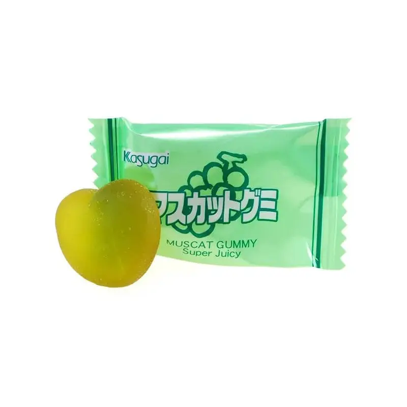 Kasugai Muscat White Grape Gummy Candy: 20-Piece Bag