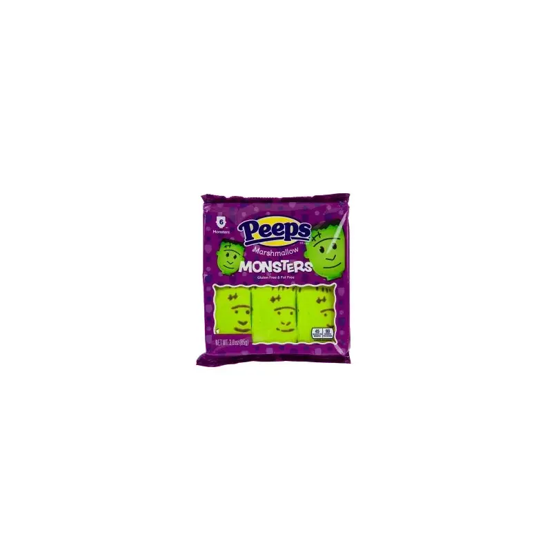 Peeps Marshmallow Halloween Candy Packs - Monsters: 12-Piece Case