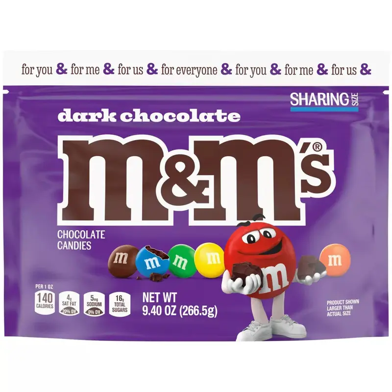 Dark Chocolate M&M's Candy: 9.4-Ounce Bag
