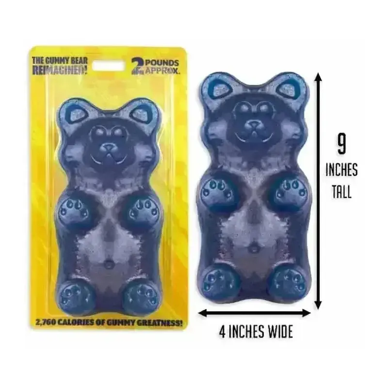 Huge Gummy Bear 2 Pound - Blue Raspberry: 6-Piece Case