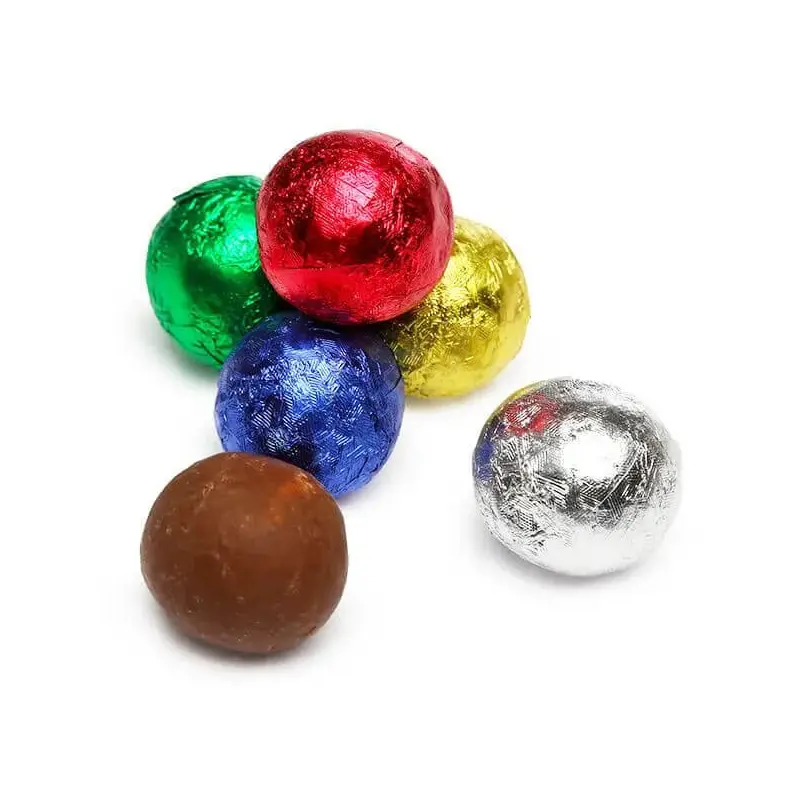 Madelaine Christmas Foiled Crisp Chocolate Balls: 10LB Case
