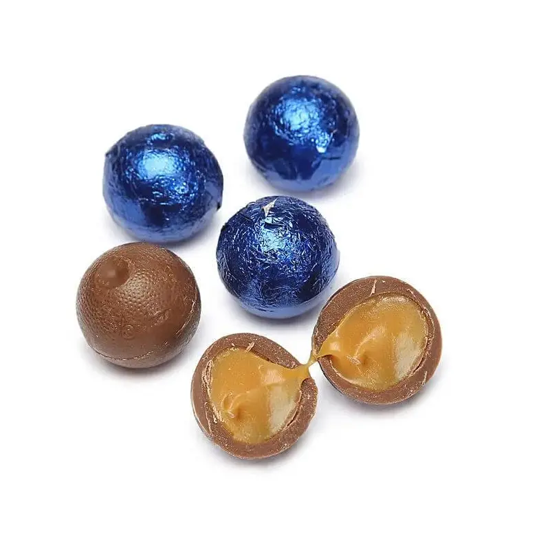Palmer Foiled Caramel Filled Chocolate Candy Balls - Royal Blue: 5LB Bag