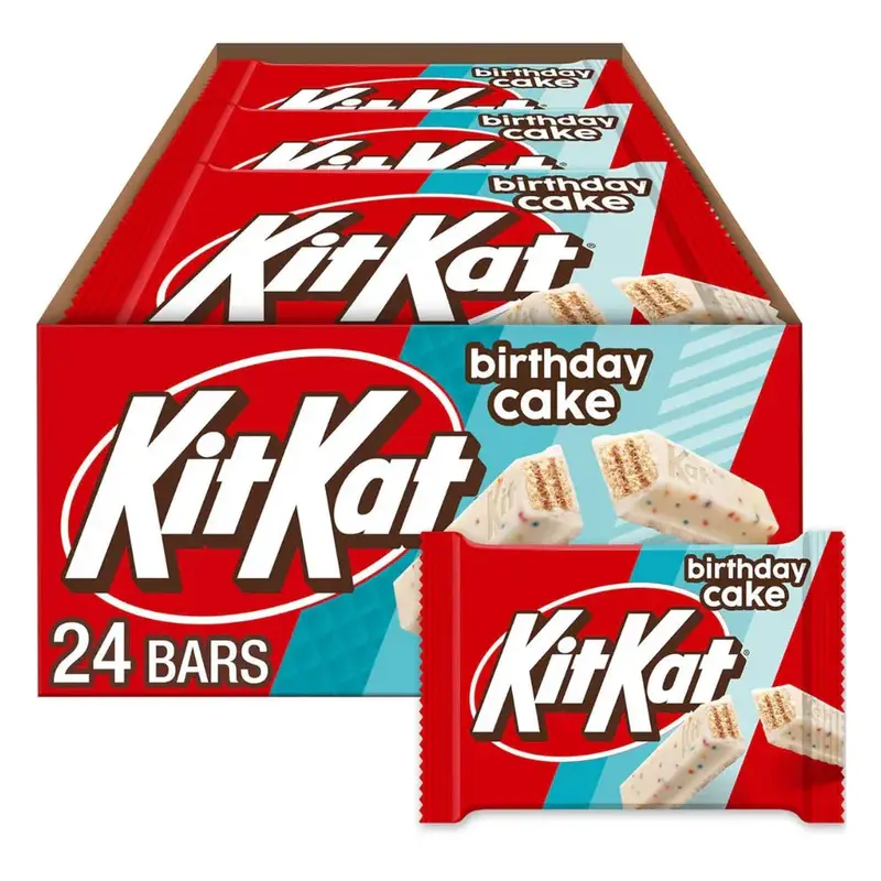 Hershey's Kit Kat Birthday Cake White Sprinkles: 24-Piece Display