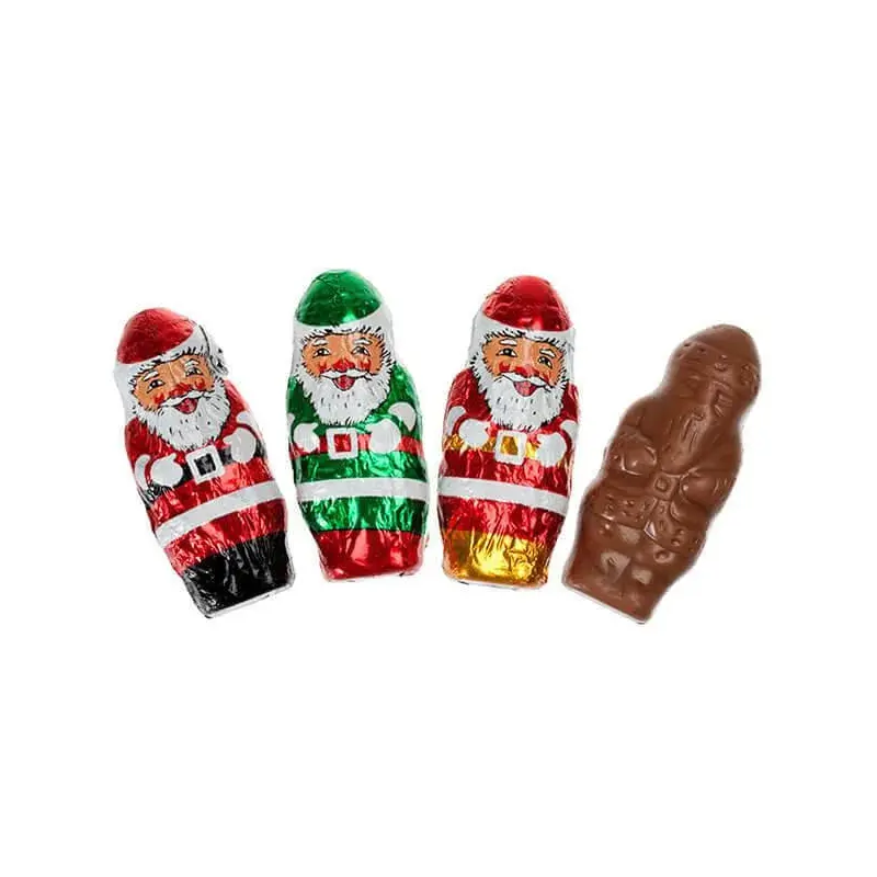 Madelaine Foiled Mini Milk Chocolate Santas: 10LB Bag