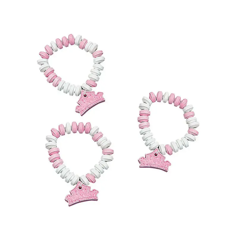Pink and White Candy Bracelets: 12-Piece Bag
