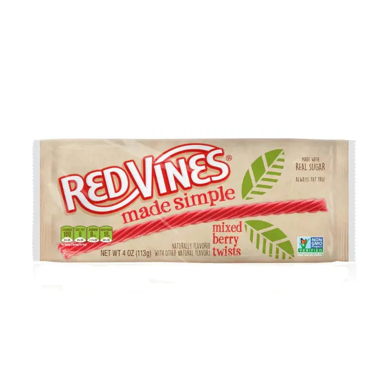RED VINES Made Simple Twists Tray - Mixed Berry: 12-Piece Case
