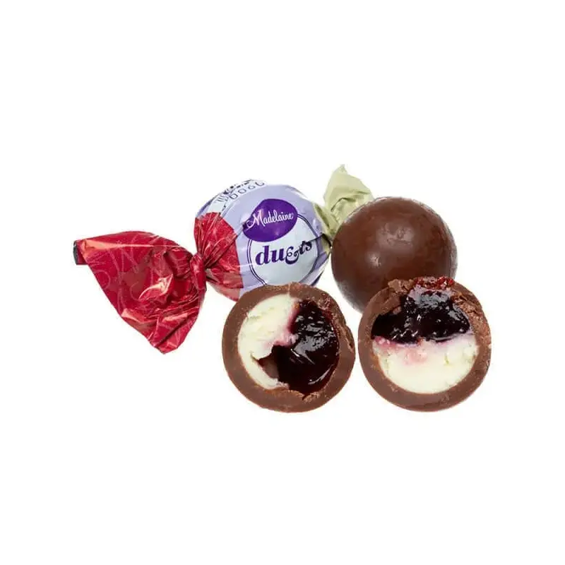 Madelaine Duets White Chocolate & Raspberry Filled Chocolate Truffles: 48-Piece Box
