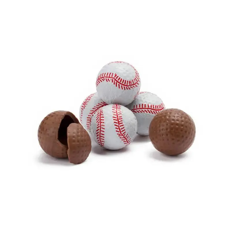 Madelaine Foiled Milk Chocolate 1.5-Inch Sports Balls Candy - Baseballs: 36-Piece Tub
