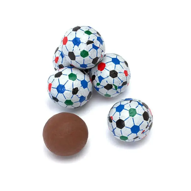 Madelaine Foiled Milk Chocolate Soccer Balls: 5LB Bag