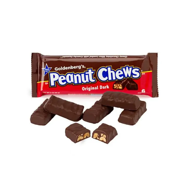 Peanut Chews Candy 2-Ounce Packs - Dark Chocolate: 24-Piece Display