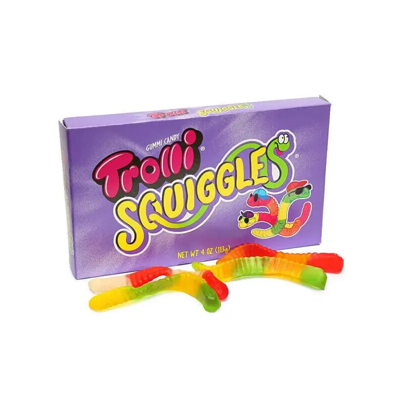 Trolli Squiggles Gummy Worms 4-Ounce Theater Boxes: 12-Piece Case