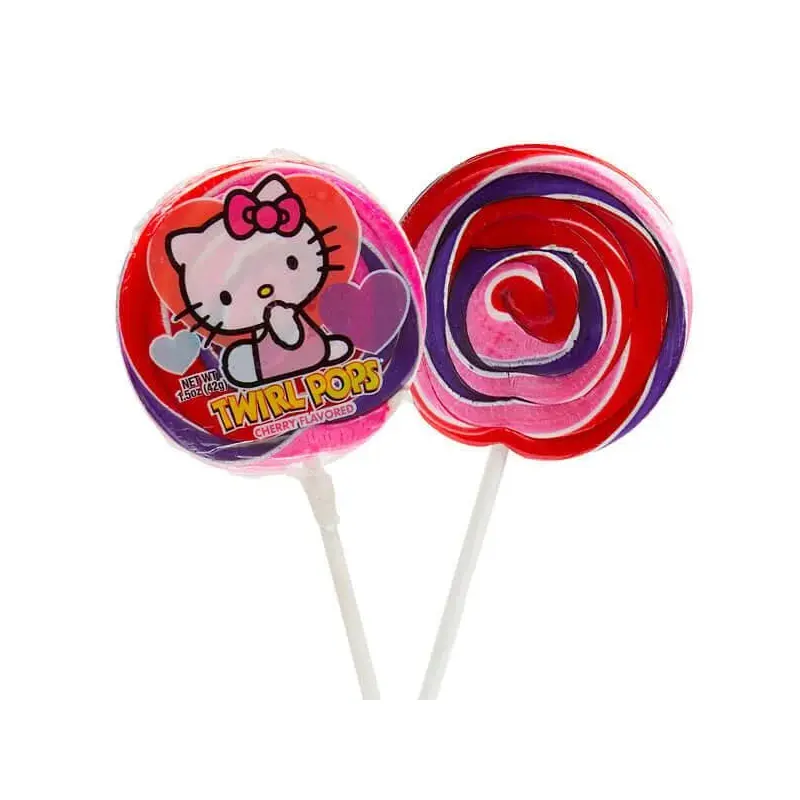 Valentine Hello Kitty Swirl 1.5-Ounce Twirl Pops: 24-Piece Display