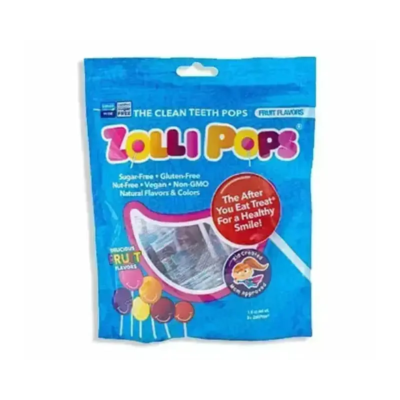 Zollipops Sugar Free Fruit Lollipops Peg Bags: 24-Piece Case