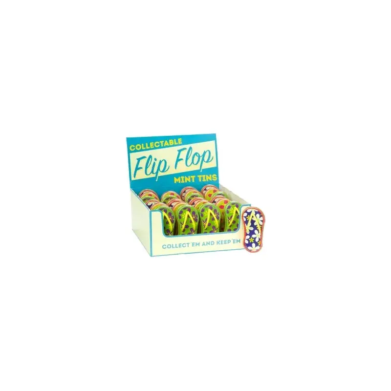 Beach Sandals Flip Flop Sugar Free Peppermint Mint Tins: 24-Piece Box