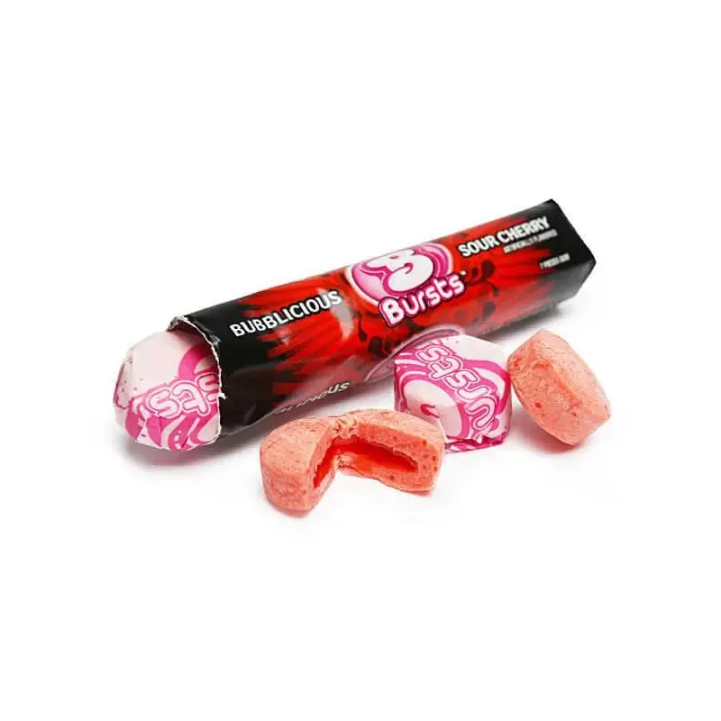 Bubblicious Bubble Gum Bursts Packs - Cherry Storm: 12-Piece Box