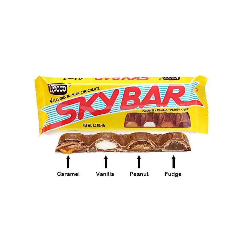 Necco Sky Bar Candy Bars: 24-Piece Box