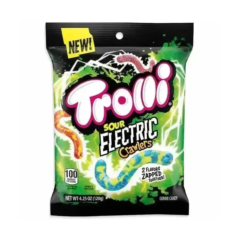 Trolli Sour Electric Crawlers Peg Bags: 12-Piece Case
