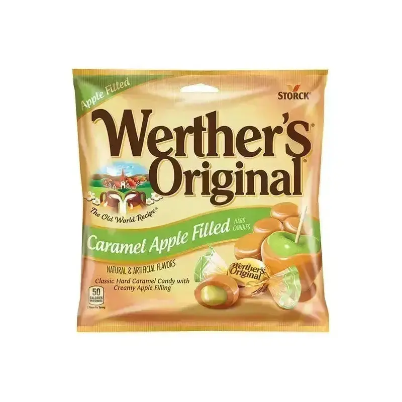 Werther's Original Caramel Apple Filled Hard Candy 2.65-Ounce Peg Bags: 12-Piece Case