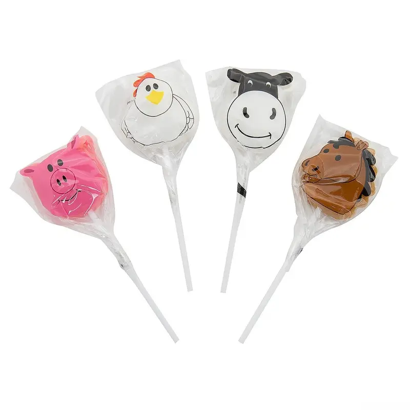 Farm Animal Shaped Lollipops: 12-Piece Box