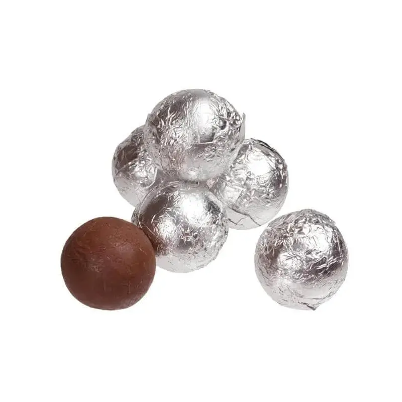 Foiled Milk Chocolate Balls - Silver: 2LB Bag