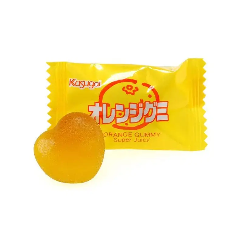 Kasugai Orange Gummy Candy: 24-Piece Bag