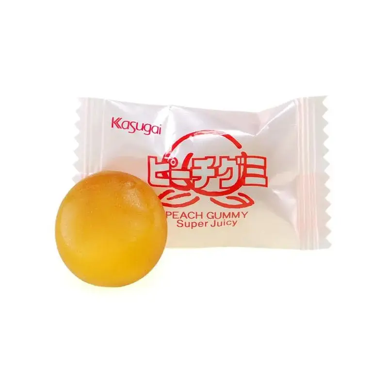 Kasugai Peach Gummy Candy: 24-Piece Case