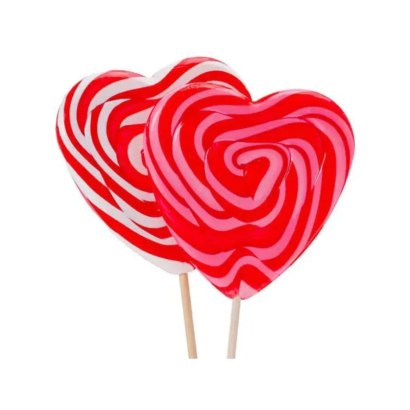 Bee International Jumbo Heart Swirl Lollipops: 12-Piece Box