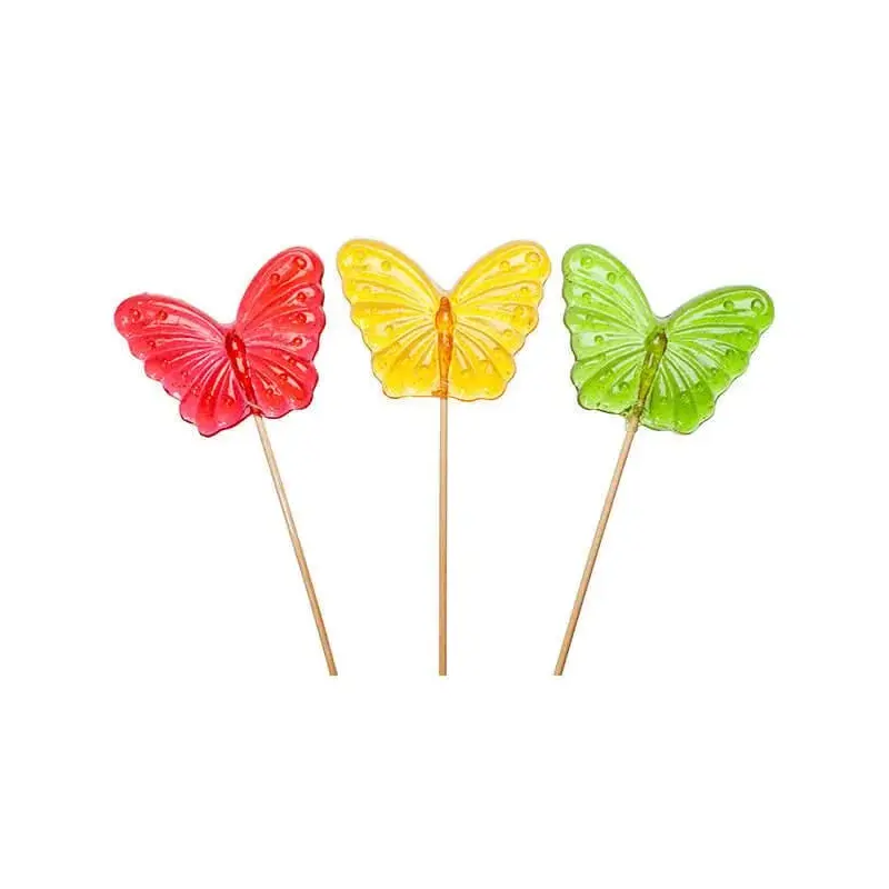 Butterfly Hard Candy Lollipops: 12-Piece Bag