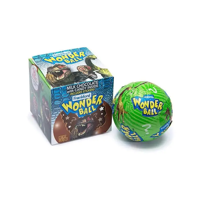 Dinosaur Wonderball Milk Chocolate Balls Filled with Candy: 10-Piece Display