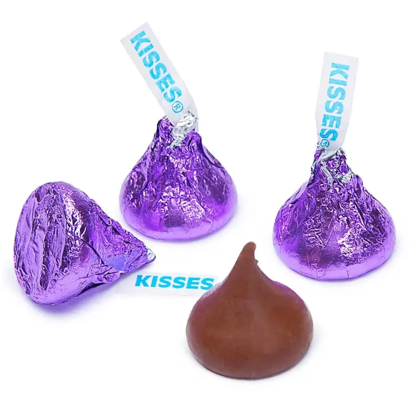 Hershey's Kisses Purple Foiled Milk Chocolate Candy: 11LB Case