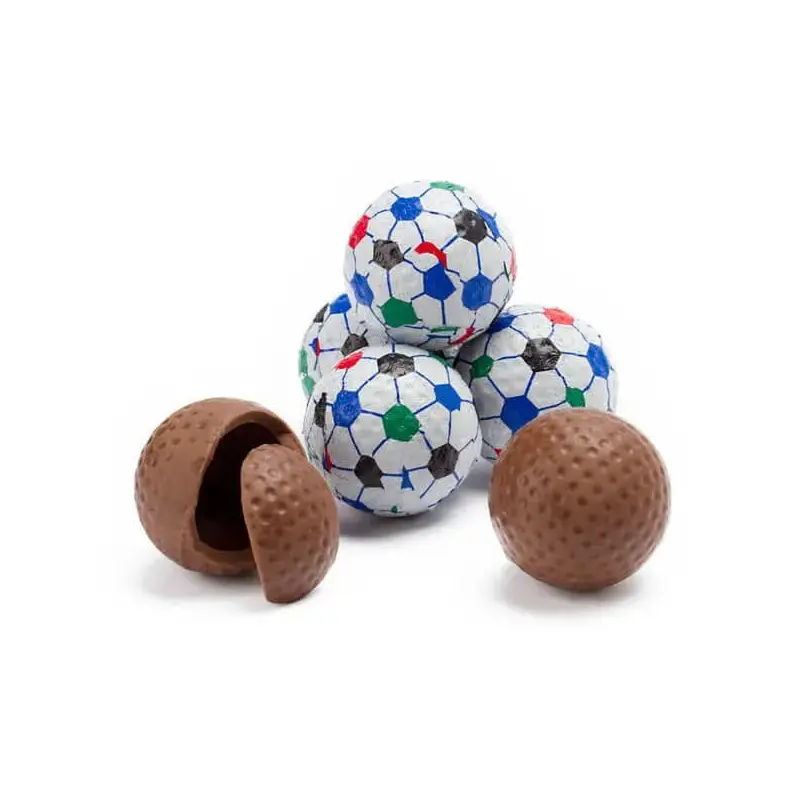 Madelaine Foiled Milk Chocolate 1.5-Inch Sports Balls Candy - Soccer Balls: 36-Piece Tub