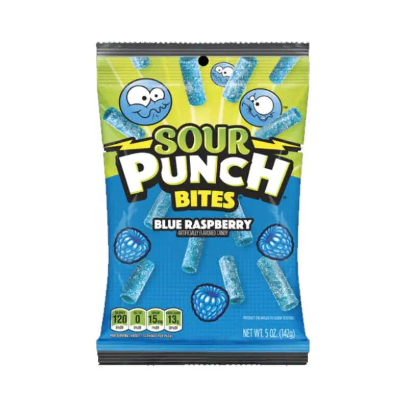 Sour Punch Bites Peg Bag - Blue Raspberry: 12-Piece Case