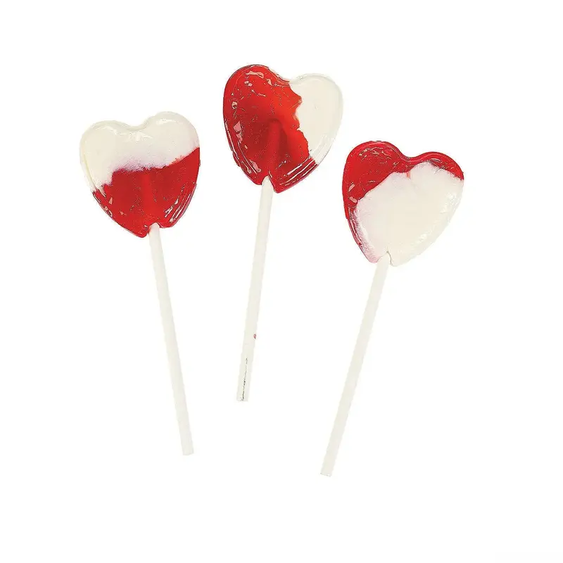 Strawberry and Cream Heart Lollipops: 38-Piece Bag