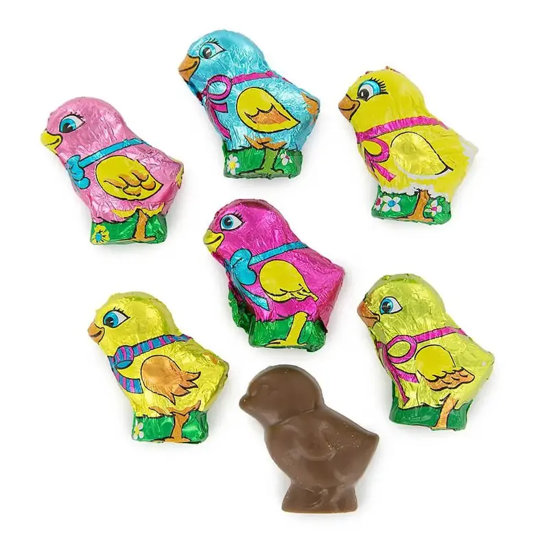 Madelaine Foiled Milk Chocolate Mini Chicks: 10LB Case