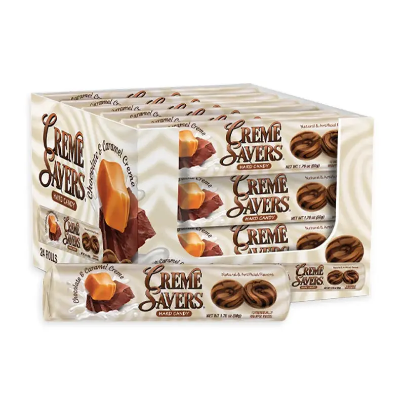 Creme Savers Chocolate & Caramel Hard Candy Rolls: 24-Piece Box