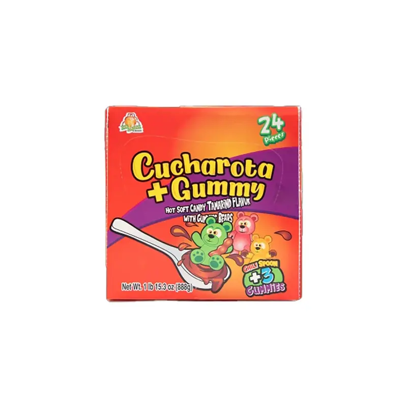 Cucharota & Gummy Tamarind Candy Spoons: 24-Piece Display