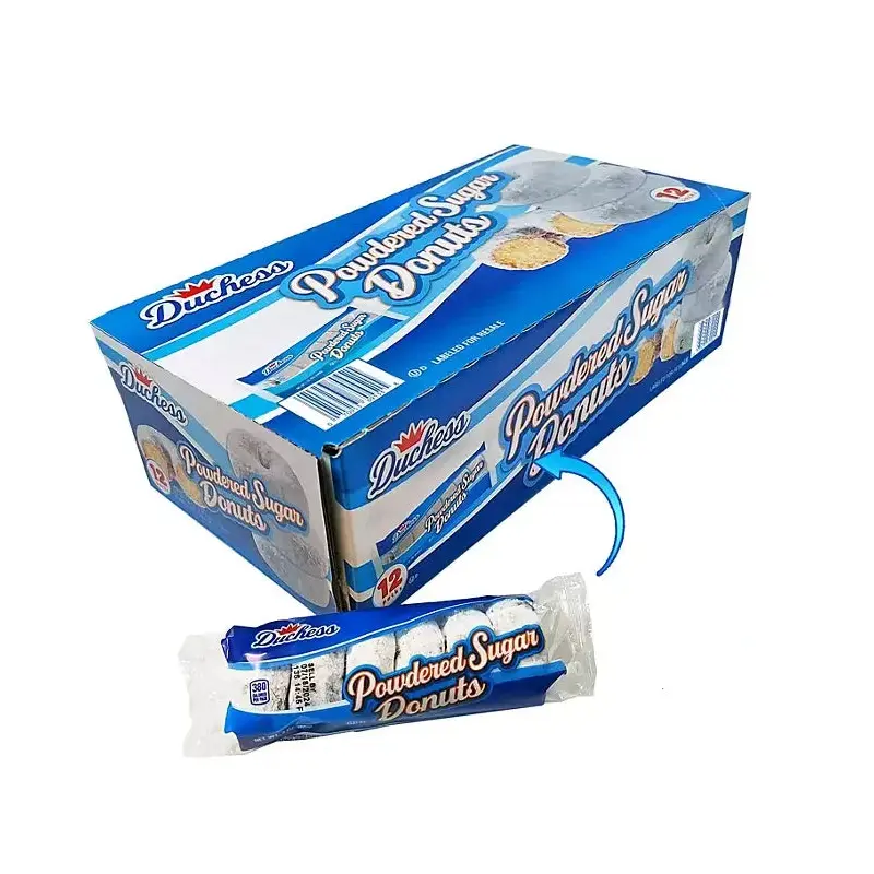 Duchess Mini Powdered Sugar Donut Pack: 12-Piece Box
