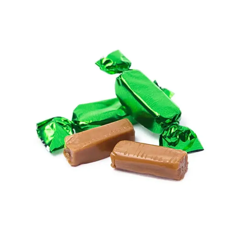 Foiled Caramel Candy - Green: 180-Piece Bag