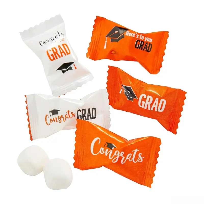 Graduation Orange Wrapped Buttermint Creams: 108-Piece Bag