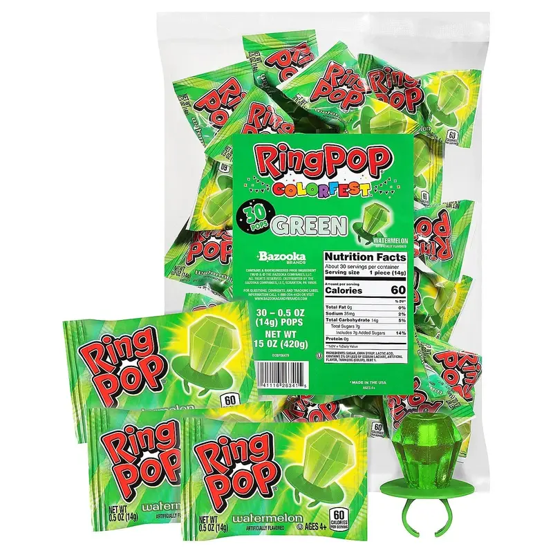 Green Ring Pops: 30-Piece Bag