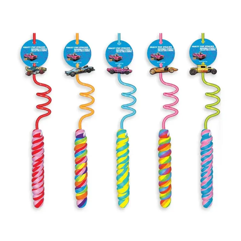 Hot Wheels Crazy Lollipop Straws: 30CT Display