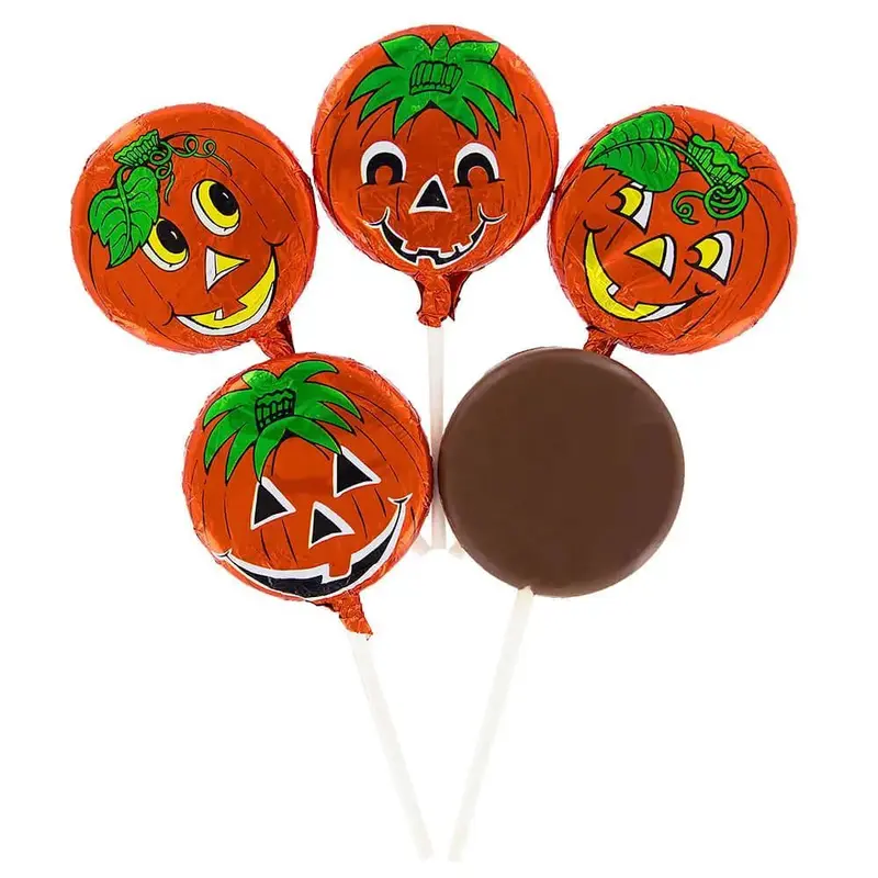 Madelaine Foiled Milk Chocolate Pumpkin Pops: 24-Piece Display