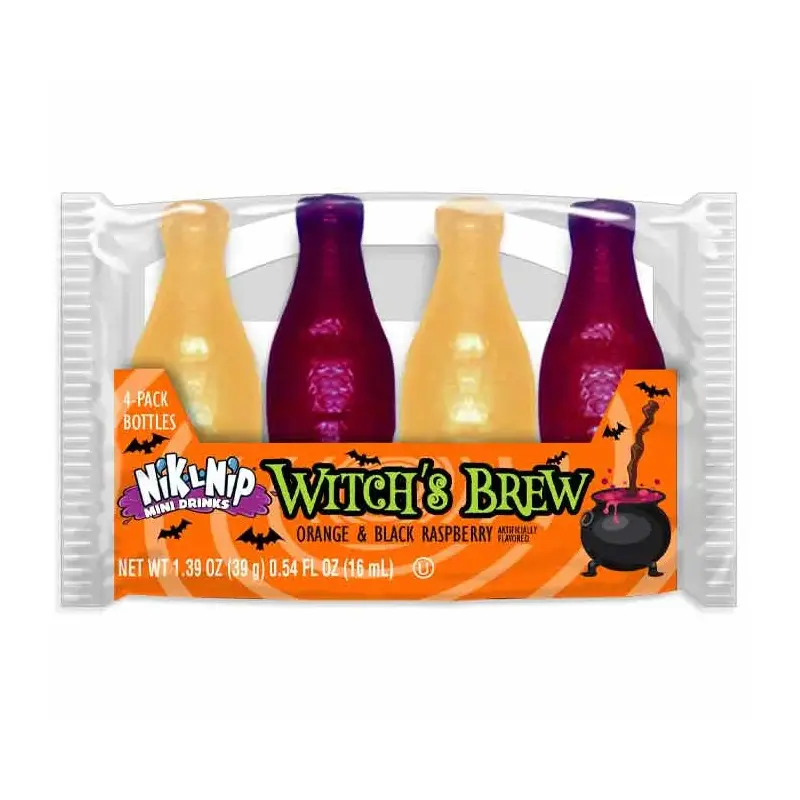 Nik-L-Nip Witch's Brew Wax Bottles 4-Packs: 18-Piece Display