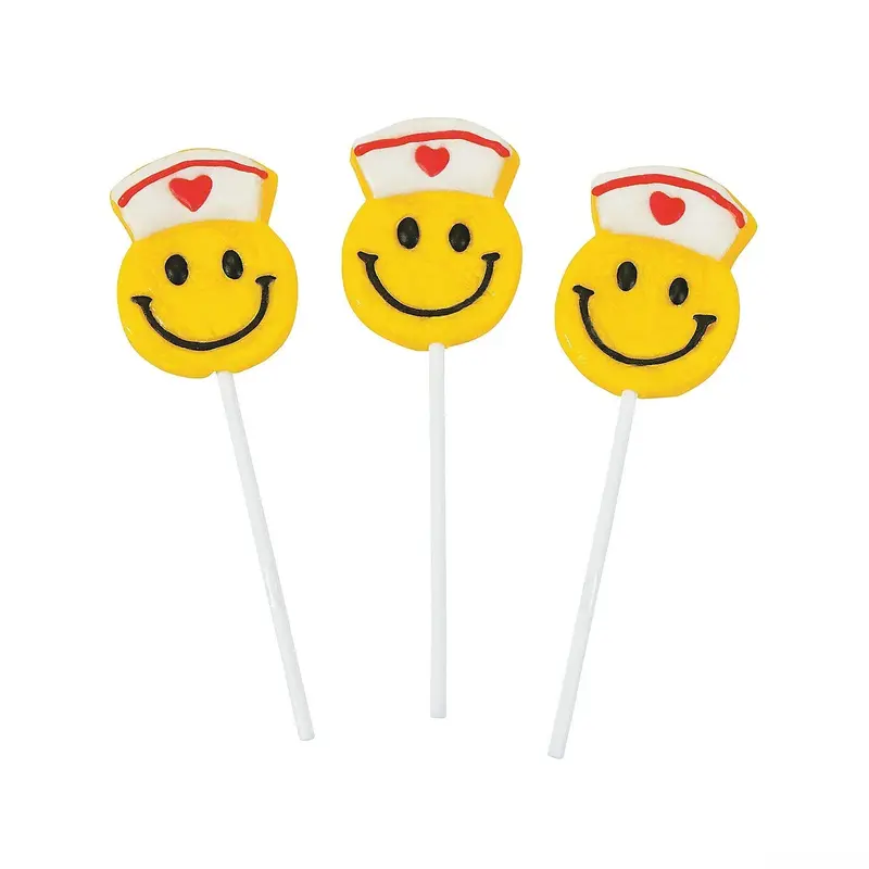 Nurse Happy Face Lollipops: 12-Piece Bag