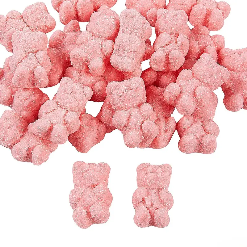 Pink Strawberry Sugar Coated Gummy Teddy Bears: 1LB Bag